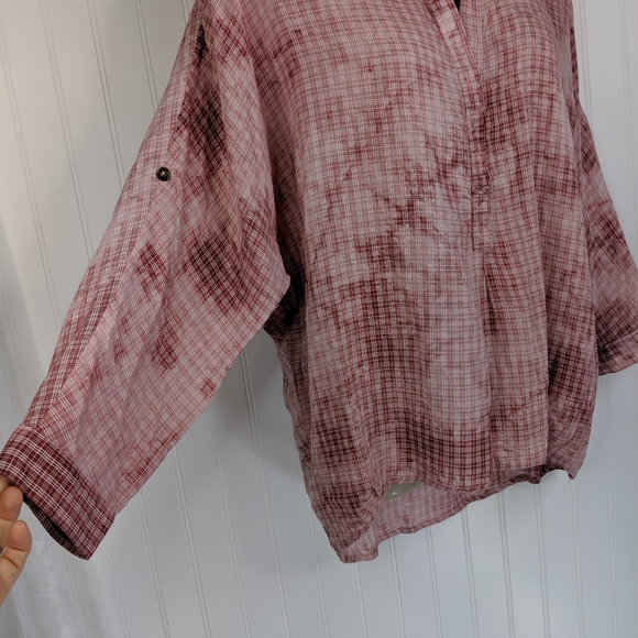 ANTHRO Holding Horses Tie Dye Plaid Pullover Sz S - Picture 8 of 14